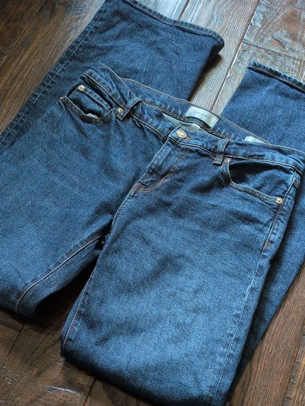 FRAME I Classic Blue Denim 'The Rodeo'  Bootcut Leg Jeans, 29